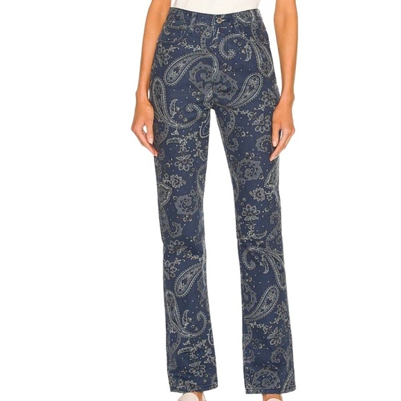 WeWoreWhat The Icon Jean Paisley Print High Waist Blue Size 30 WWDB64-1 - Picture 2 of 12